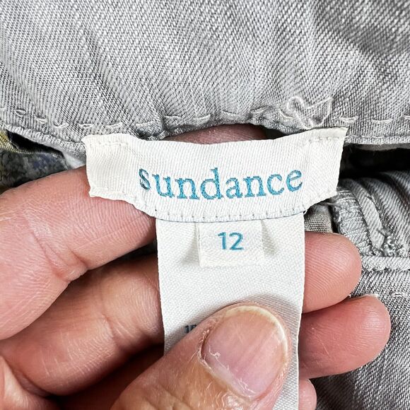 Sundance Tencel Trouser Pants Sz 12 Gray Flat Front Wide Leg Chino Flowy Soft - Picture 6 of 10